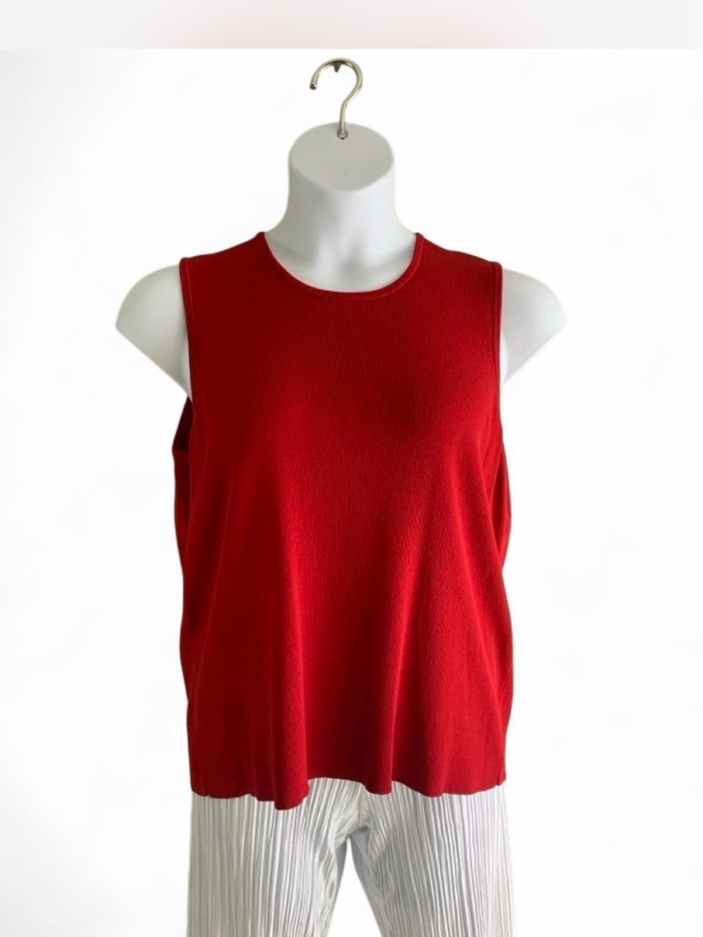 Old Money Vintage Laura Ashley Bright Red Sleeveless Knit Tank XL
